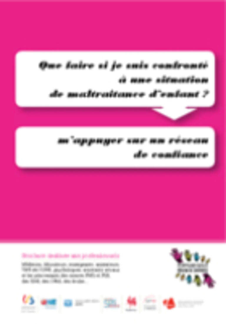 couverture rose de la brochure avec des bulles