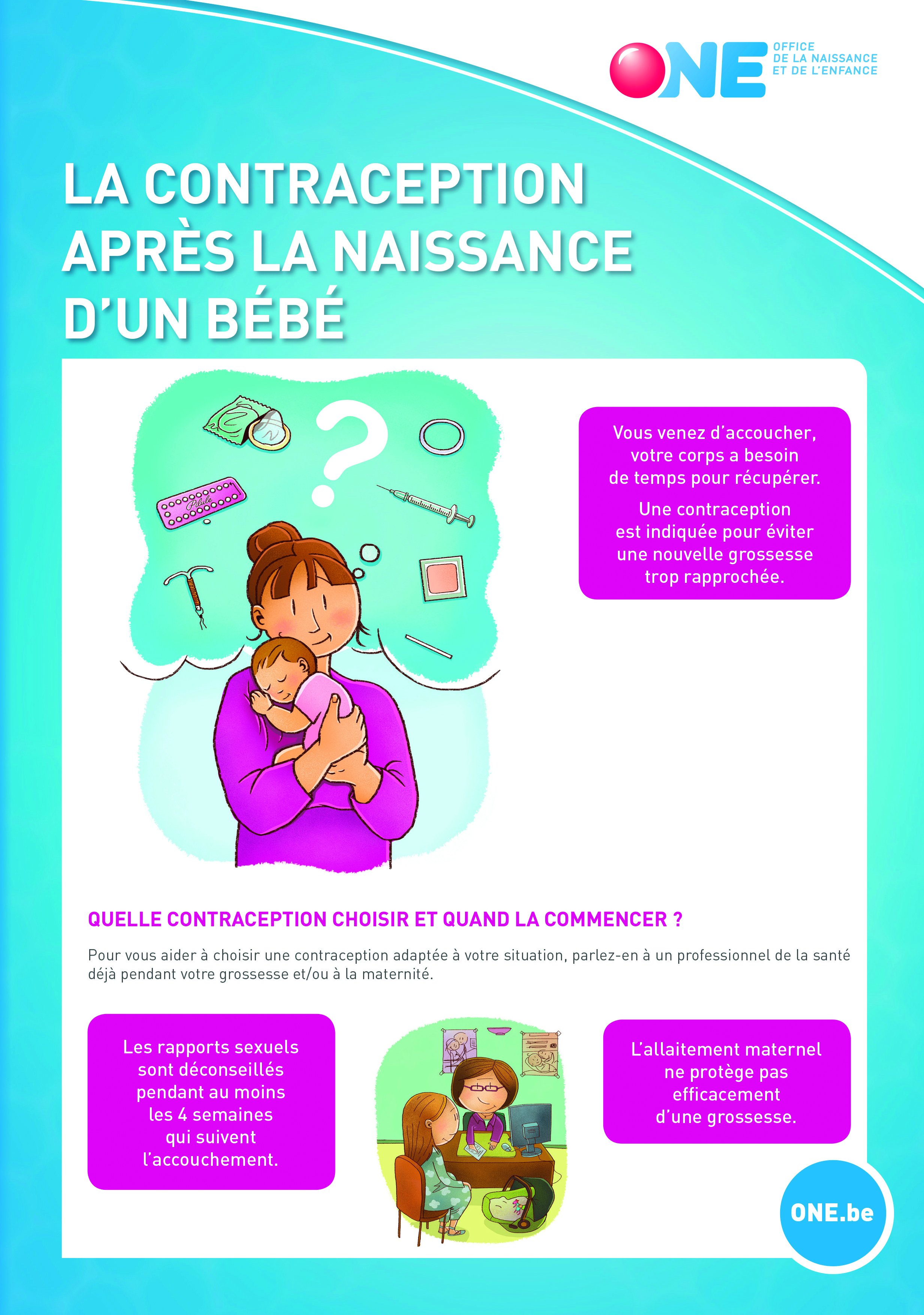 Téléchargez notre brochure La contraception après la naissance d’un bébé (pdf)