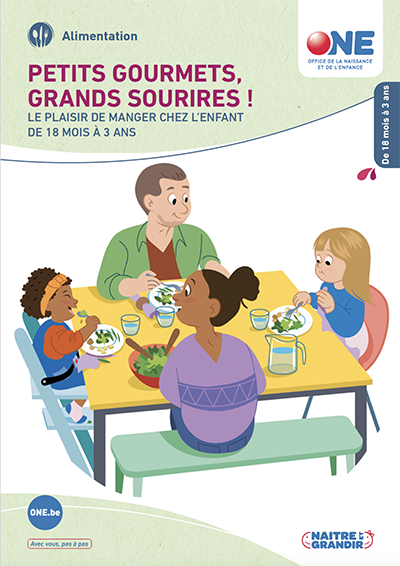 Téléchargez notre brochure Petits gourmets, grands sourires ! Le plaisir de manger chez l’enfant de 18 mois à 3 ans (pdf)
