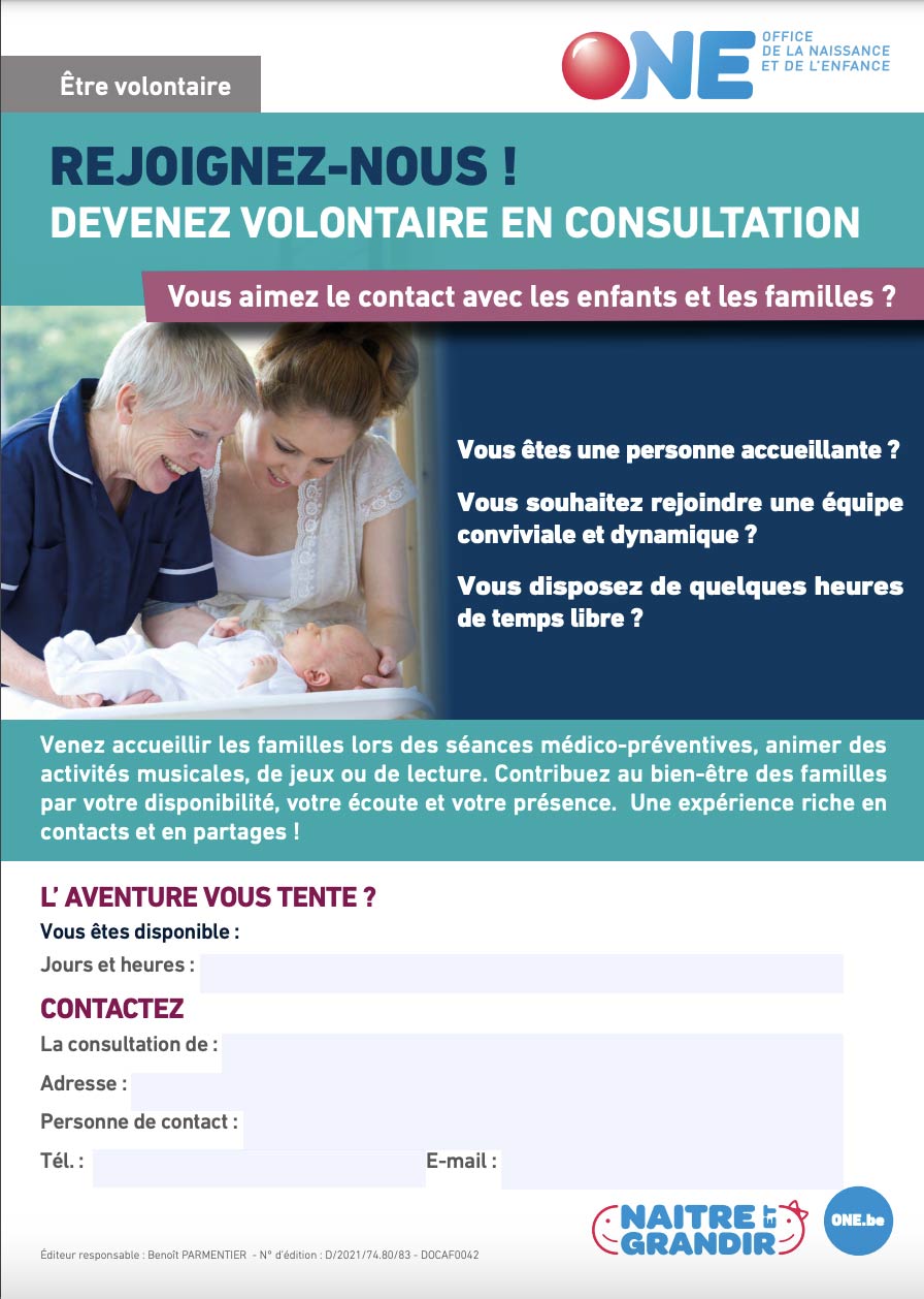 Téléchargez notre brochure Affiche de recrutement des volontaires (pdf)